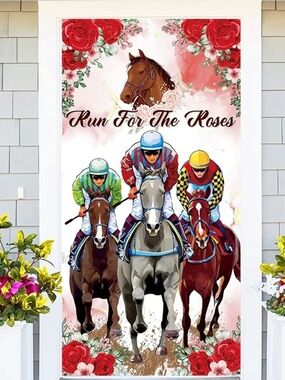 LL Rose Kentucky Derby Door Cover Banner